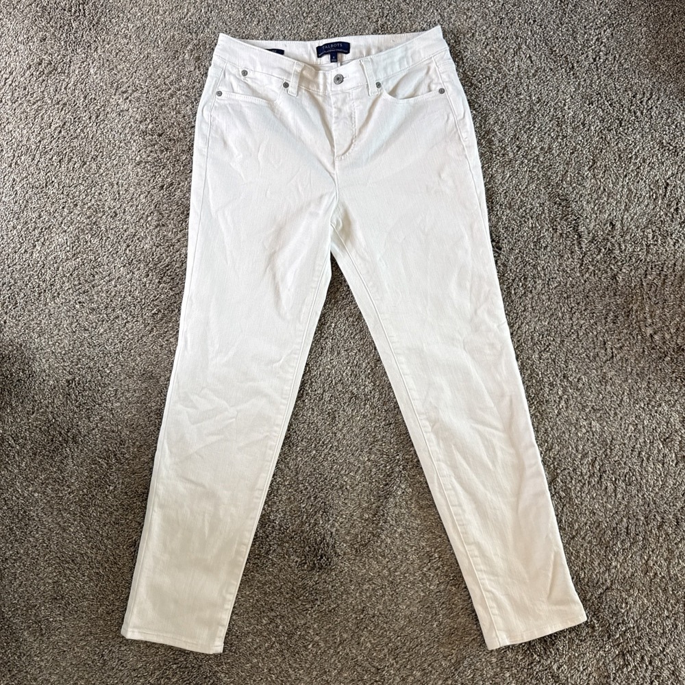 Talbots Women's Simply Flattering Ankle Jeans White Size 6